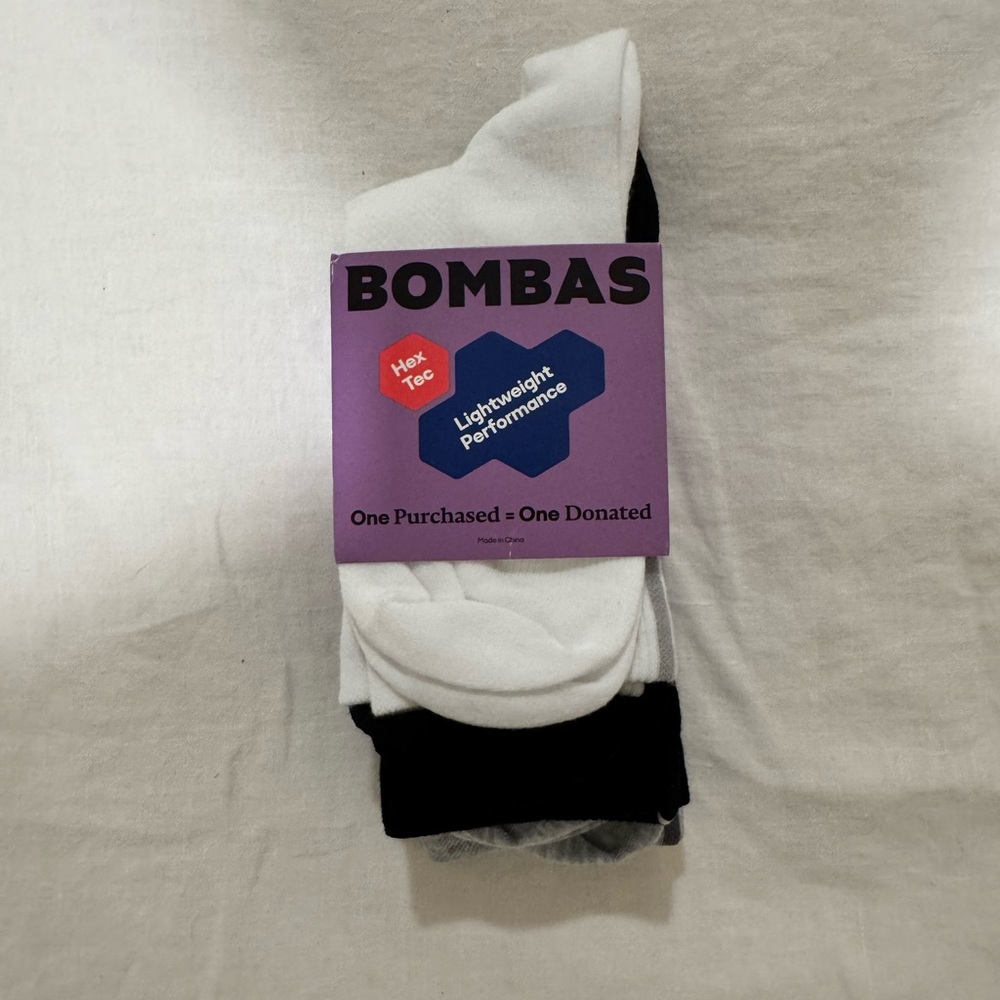 Bombas Men’s Ultra-Lite Sport Half-Calf Sock 3pack multicolor black, white, grey